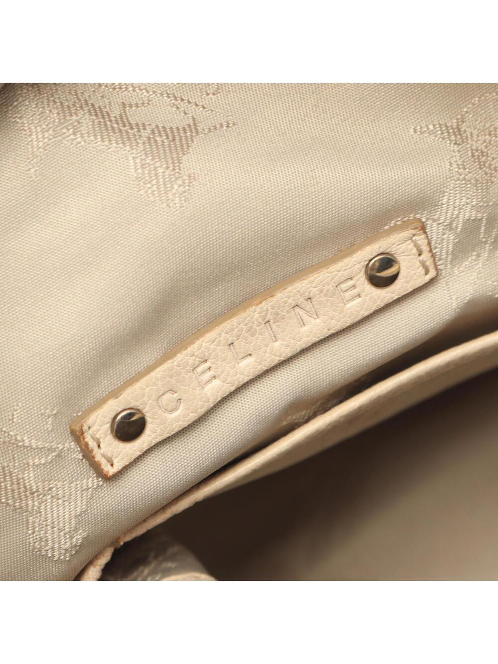 Celine Logo Shoulder Handbag Leather #280311C35B - Picture 4 of 9